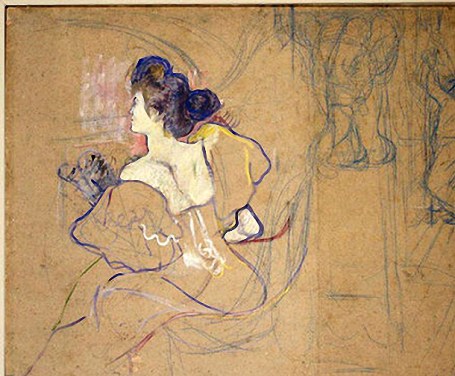 Toulouse-Lautrec.-“Madame-Thadee-Natanson-au-Theatre”.-1895