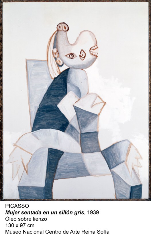 PICASSO-Mujer sentada en un sillon gris