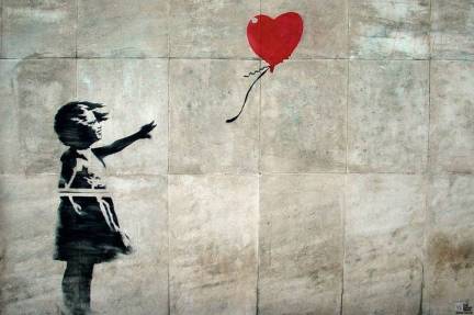 banksy, niña con globo, 2002